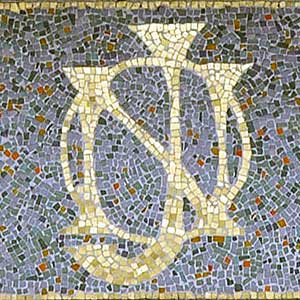 Mosaic with gold smalts
