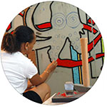 Rachel, mosaic artist in Antibes