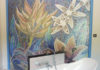 figurative mosaic artwork for a modern bathroom