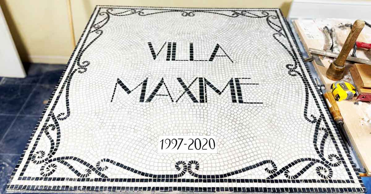 marble mosaic house doorstep