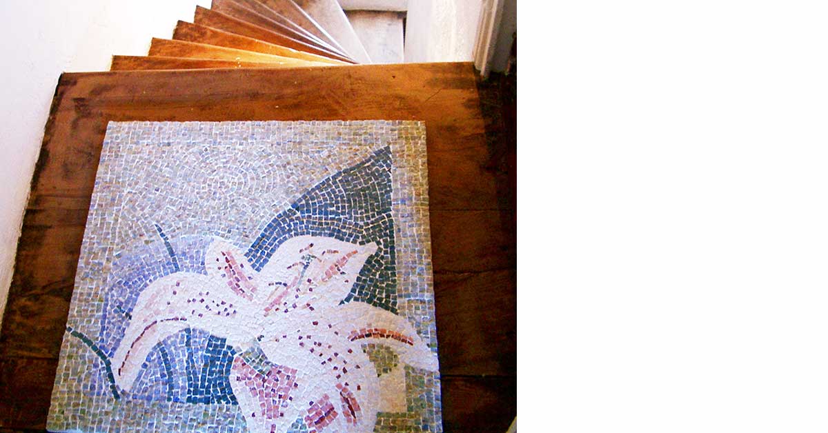 Doorstep marble mosaic carpet