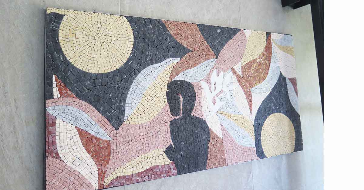 Mosaic decor for a residence hall