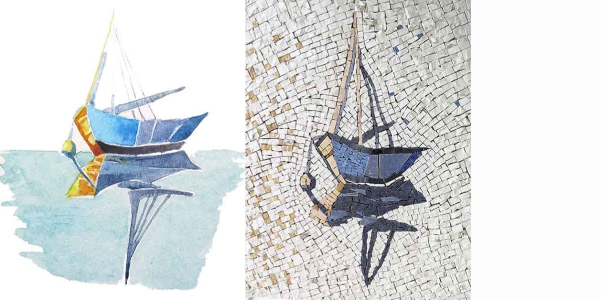 Residence hall decoration in mosaic